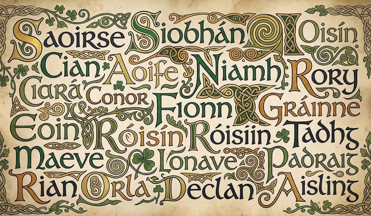 Irish names, Irish male names, Irish female names, Irish names and their meanings, Irish names for boys, Irish names for girls, Gaelic names, Celtic names, meaning of Irish names, how to pronounce Irish names, traditional Irish names, popular names in Ireland